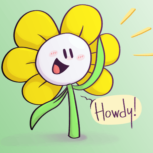 Illustration of a talking flower.